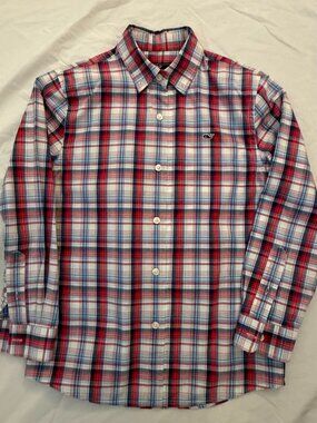 VINIEYARD VINES Red, White, Blue Button Down BOYS Small